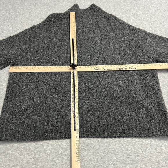 H&M Sweater Womens Large Gray Oversized Mock Turtleneck Fuzzy Hairy Cozy - Picture 8 of 12